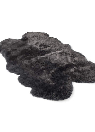 Lammeskindstæppe | Langhåret | New Zealand | 170x110 cm Mørkegrå