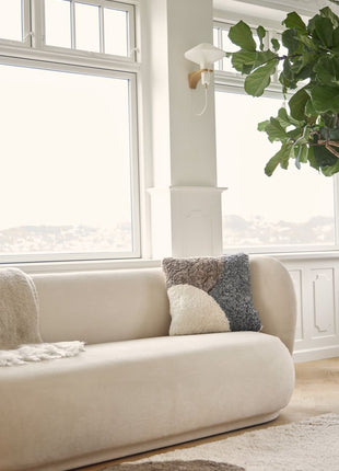 Lammeskindspude | PATTERN | Korthåret | 45x45 cm Lysebrun / Grå / Beige