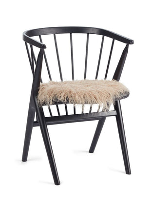 Sædehynde | Lammeskind | Langhåret | D38 cm Varm sand