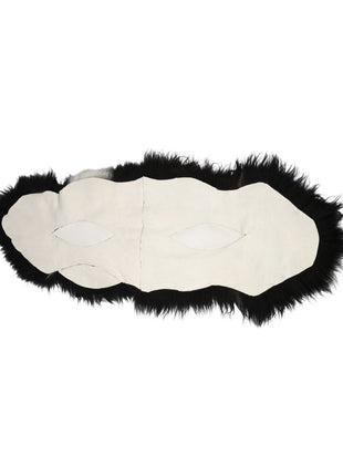 Islandsk dobbelt lammeskind | Naturlige farver | Langhåret | 160 cm Mix (Sort med hvide pletter)