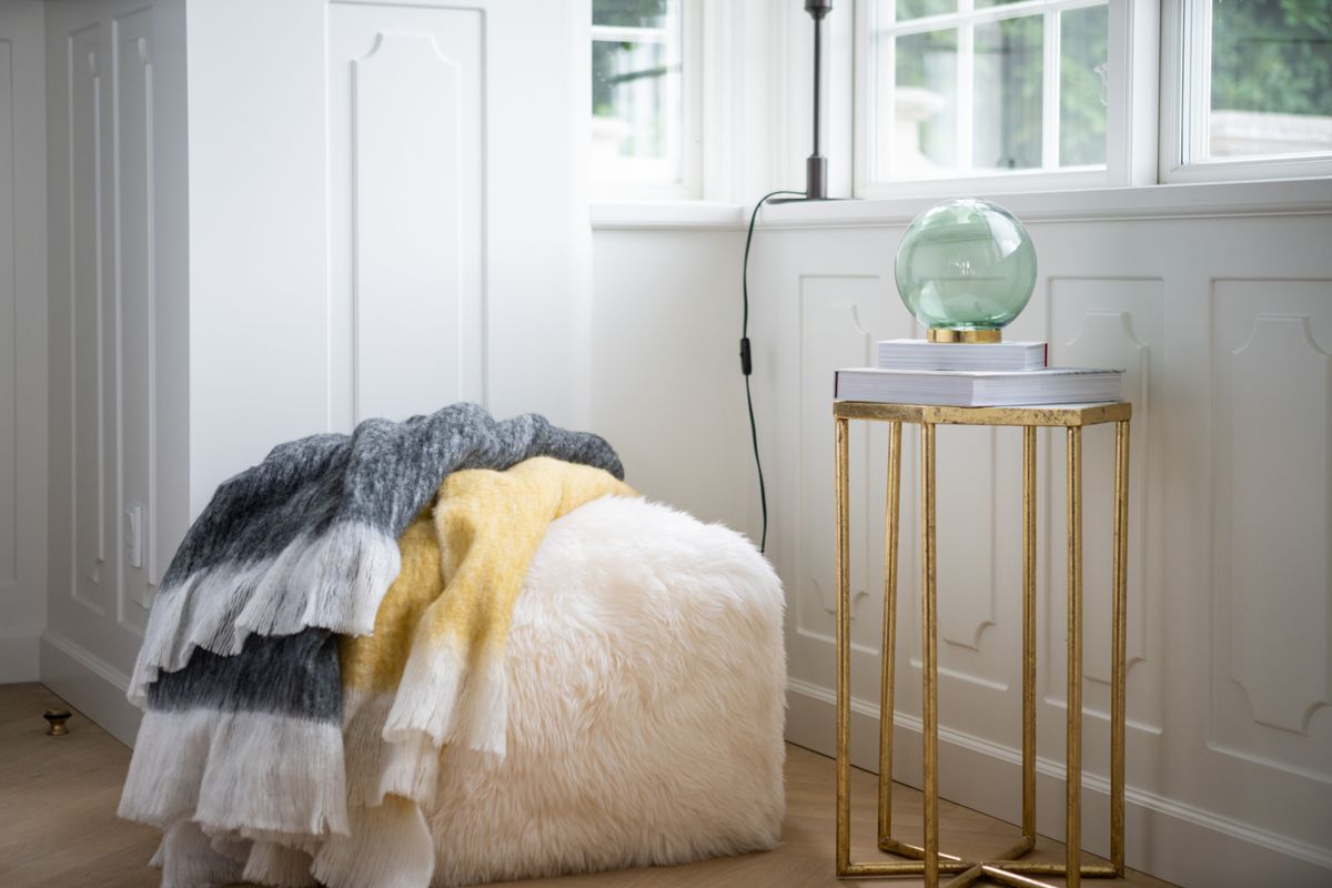 Uldplaid | Mohair mix | 130x170 cm Sort