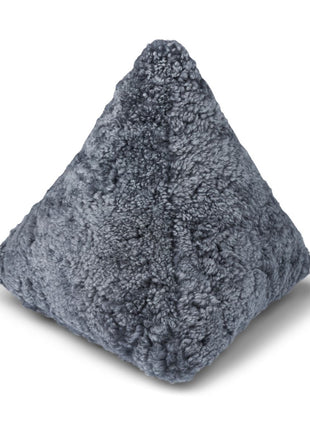 Lammeskindspude | Hematite | Korthåret | 35x35x35 cm Lysegrå