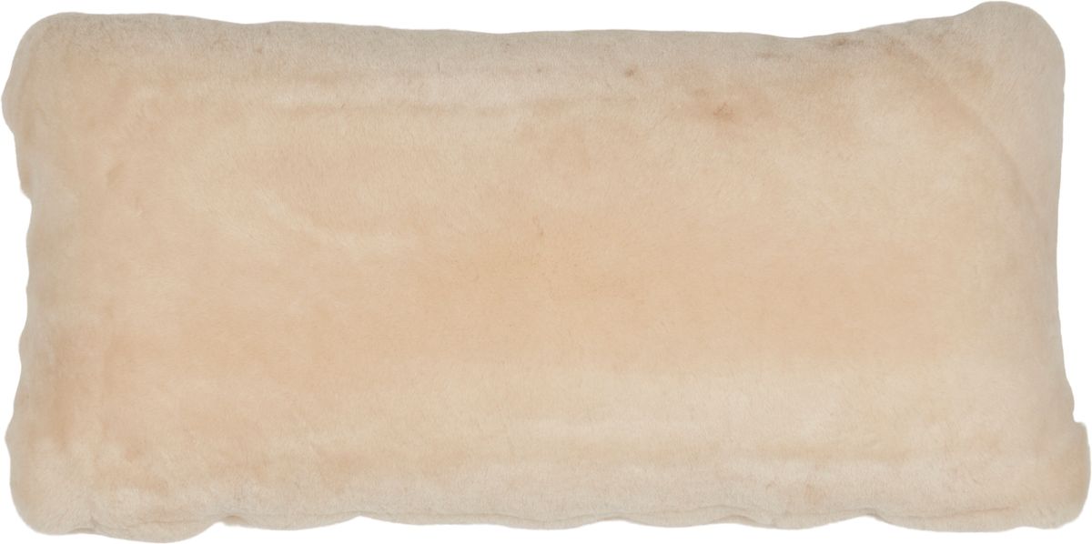 Lammeskindspude | Moccasin | Dobbeltsidet | 28x56 cm  Naturlig