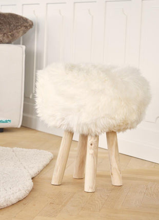 Skammel | Genbrugt Teak Træ | D34xH48 cm Naturlig