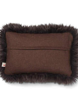 Pude af uld | Langhåret | 52x52 cm | 34x52 cm Brun / Valnød Brun