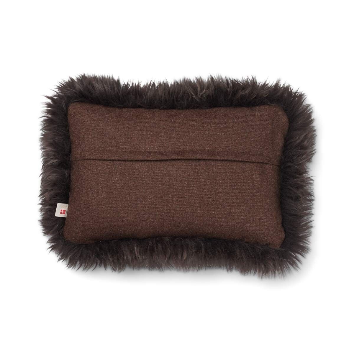 Classic Collection | Uldpude | Langhåret | Dobbeltsidet | 52x52 cm | 34x52 cm Brun/Valnød