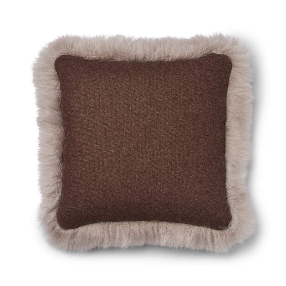Classic Collection | Uldpude | Langhåret | Dobbeltsidet | 52x52 cm | 34x52 cm Brun/Dove