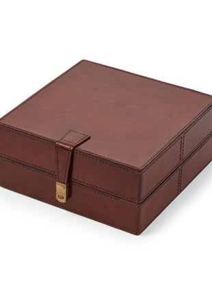 Smykkeskrin | Buffalolæder | 20x20x9 cm Kamel