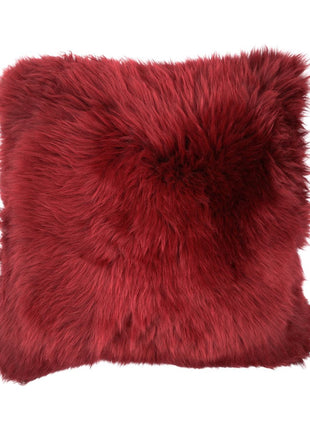 Lammeskindspude | Langhåret | New Zealand |  50x50 cm Bordeaux