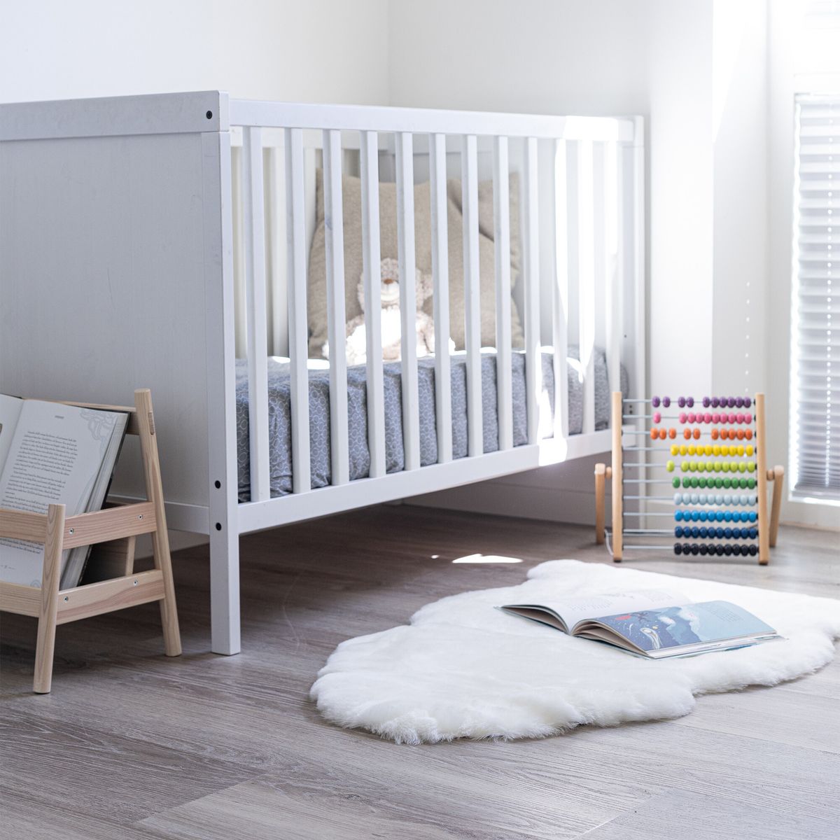 Lammeskind til børn & babyer | Perfekt til barnevognen 80 cm Snehvid