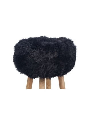 Betræk til barstol/skammel | Langhåret | New Zealand | D35 cm Sort