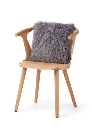 Lammeskindspude | Krøllet | Tibet | 40x40 cm Mørkegrå