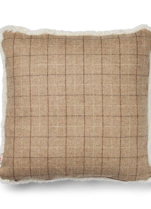 Pude af uld | Korthåret | 52x52 cm Tern / Beige / Hvid