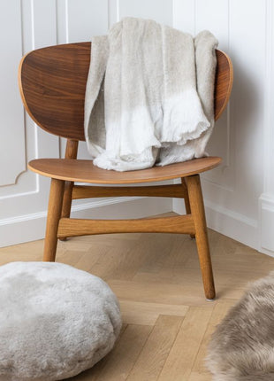 Lammeskindspude | Velvet | Moccasin | Ø45 cm | Ø62 cm Grå Sand