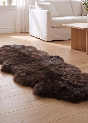 Dobbelt Lammeskind | Langhåret | 170x60 cm Chokolade