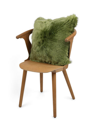 Lammeskindspude | Langhåret | New Zealand |  50x50 cm Grøn