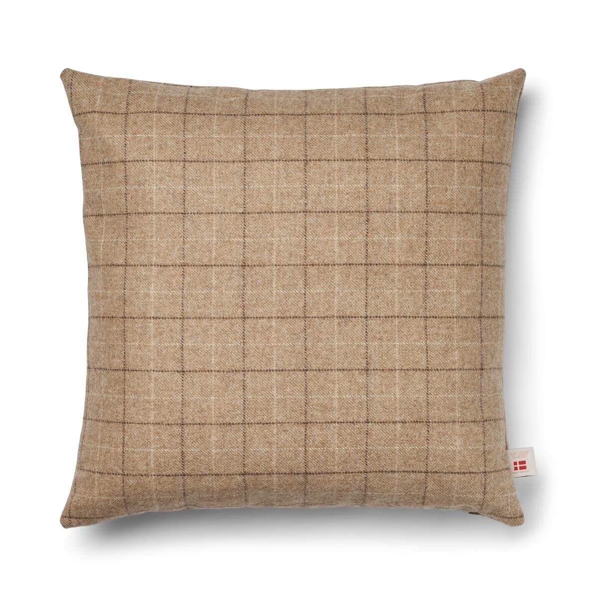 Checked Collection | Uldpude | Dobbeltsidet | 52x52 cm | 34x52 cm Havregryn-Beige