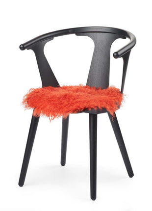 Sædehynde | Lammeskind | Langhåret | D38 cm Pangorange