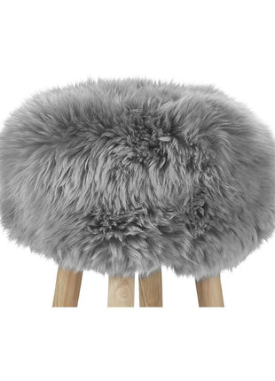 Betræk til barstol/skammel | Langhåret | New Zealand | D35 cm Lysegrå