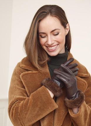 Kendall Handsker | Lammeskind | Mink Sort