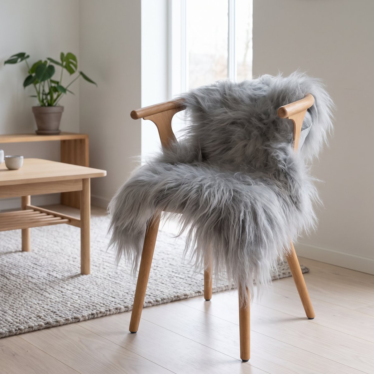 Islandsk Lammeskind | Indfarvet | 100-120x60 cm Sølv