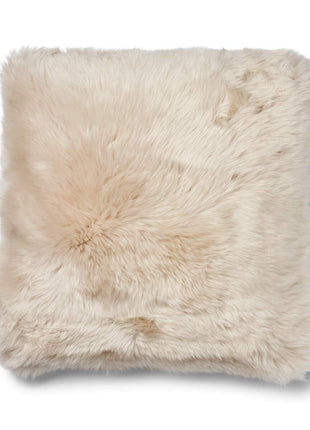 Pude af uld | Langhåret | 52x52 cm Sand-beige / Beige