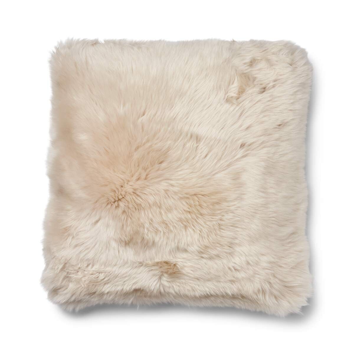 Checked Collection | Uldpude | Langhåret | 52x52 cm | 34x52 cm Sand-beige/Beige