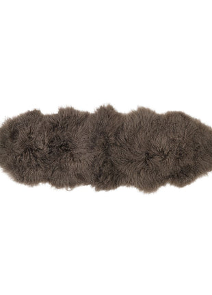 Dobbelt lammeskind | Tibet | 150x55 cm Lysebrun