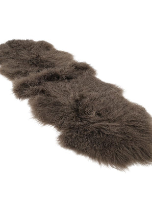 Dobbelt lammeskind | Tibet | 150x55 cm Lysebrun