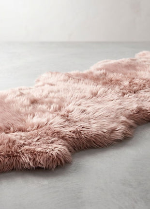 Dobbelt Merino Lammeskind | Langhåret | 170x60 cm Rosa