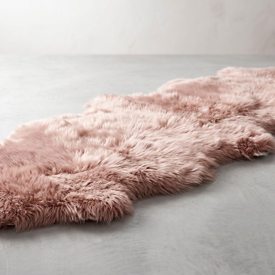 Dobbelt Lammeskind | Langhåret | 170x60 cm Rosa