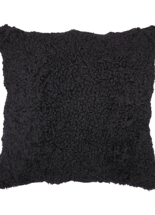 Lammeskindspude | Korthåret | New Zealand | 50x50 cm Sort