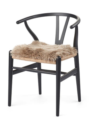 Sædehynde | Lammeskind | Langhåret | 37x37 cm Lysebrun