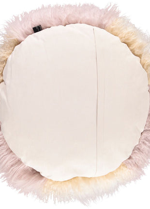 Lammeskindspude | Langhåret | Ø38 cm | Ø45 cm | Ø62 cm Gylden Hvid / Dove