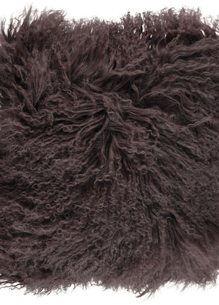 Lammeskindspude | Langhåret | 40x40 cm Lysebrun