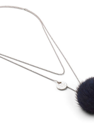 Halskæde Pom Pom Marineblå