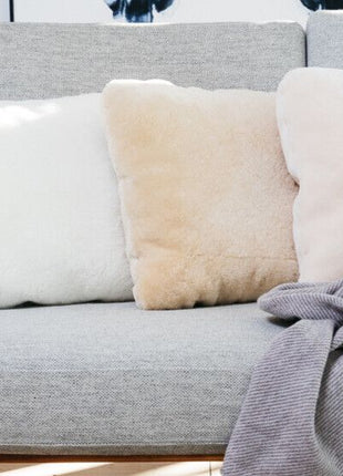 Lammeskindspude | Moccasin | Dobbeltsidet | 40x40 cm Kastanje 