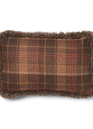 Checked Collection | Uldpude | Korthåret | Dobbeltsidet | 52x52 cm | 34x52 cm Kakao–Mørkebrun/Taupe