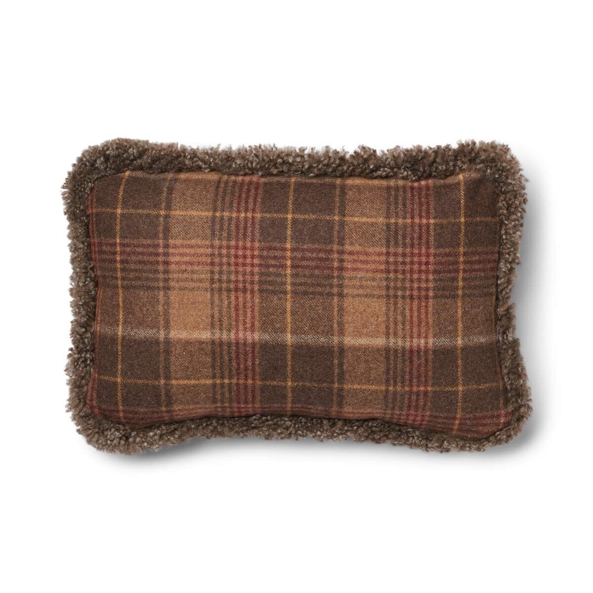 Checked Collection | Uldpude | Korthåret | Dobbeltsidet | 52x52 cm | 34x52 cm Kakao–Mørkebrun/Taupe