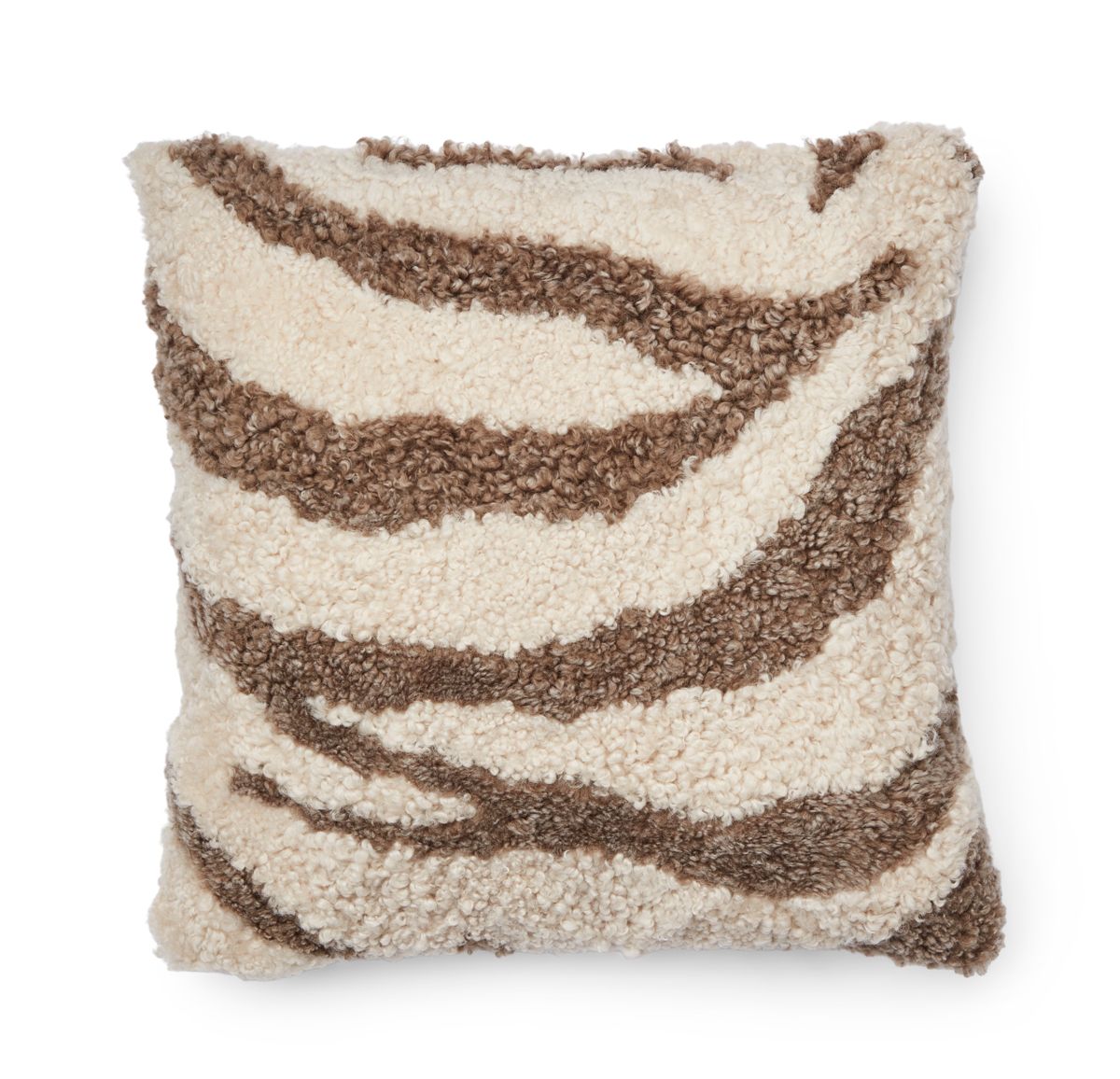 Zebra Lammeskindspude | Korthåret | New Zealand | Dobbeltsidet | 60x60 cm