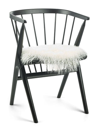 Sædehynde | Lammeskind | Langhåret | D38 cm Hvid
